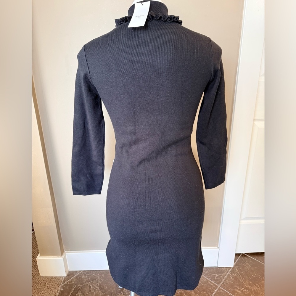 NEW Axara Paris Chic Black Long Sleeve Sweater Dress - Picture 2 of 4